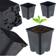 DONICZKA PRODUKCYJNA KWADRATOWA PLASTIKOWA CZARNA ZESTAW 50 SZTUK