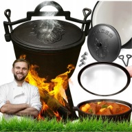 KOCIOŁEK ŻELIWNY EMALIOWANY GARNEK MYŚLIWSKI WĘGIERSKI 5L OGNISKO GRILL