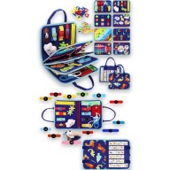 TABLICA MANIPULACYJNA SENSORYCZNA NIEBIESKA EDUKACYJNA 3 METAL PLASTIK