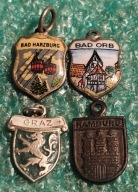 4X PRZYWIESZKA HERBOWA - HERALDYKA - NIEMCY - SYGNOWANE 800 VERSILBERT