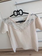 Bershka kamizelka 38 kremowa koronka