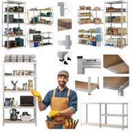 REGAŁ REGULOWANY MAGAZYNOWY METALOWY SKRĘCANY MOCNY DO GARAŻU SPIŻARNI