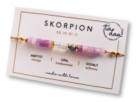 Bransoletka Znak Zodiaku SKORPION Zodiak KAMIENIE NATURALNE + prezent*