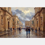Stare miasto styl Valletta Medina góry obraz na płótnie 55x80 piaskowiec