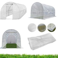 TUNEL FOLIA OGRODOWY BIAŁY SZKLARNIA FOLIOWA 4x2,5m UV-4 WYTRZYMAŁE RURY