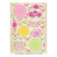 LEMONCRAFT papier ozdobny A4 - VINTAGE TIME 014 - zestaw 5 sztuk