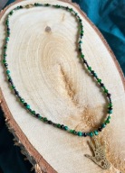 Naszyjnik handmade Dłoń Oko Proroka Malachit