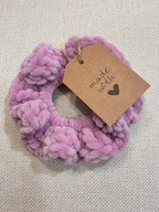 Scrunchie miękka velvetowa gumka do włosów - 100% handmade (różowa)