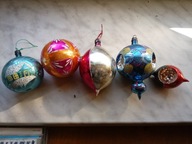 BOMBKI PRL - WISIOR Z TRZEMA REFLEKTORAMI + INNE - 5SZT , 11CM , UNIKAT