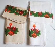 Zestaw serwety świąteczne bieżnik świeca dzwon boże narodzenie