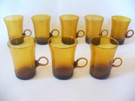 Szklanki miodowe z uszkiem x 8 – PRL