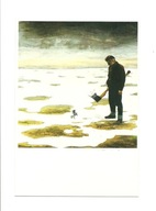 Pocztówka - T.Hocks, Człowiek z siekierą i drzewko