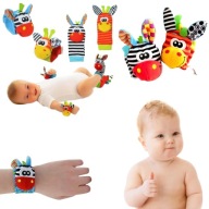 4szt SKARPETKI OPASKI 3D GRZECHOTKI SOZZY ZABAWKA SENSORYCZNA DLA NIEMOWLĄT