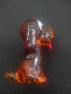 Piękny szklany pies, ręczna robota, szkło uranowe 5,3cm (A105)