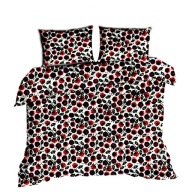 Pościel kora lux 160x220 + 2x70x80 guzik K 240-1 Łowiczanka czerwona