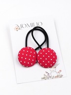 Momilio handmade Gumki do włosów w kropeczki Kolekcja Sweet Cherry