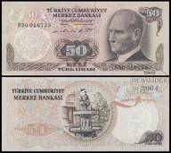 BNB - TURCJA 50 Lirasi 1976 H50 016739 # P188a # rzadsze podpisy # UNC