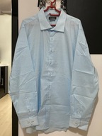 O Koszula Dressmann błękitna artystyczne drobne groszki duża 3XL