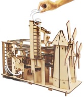 Puzzle 3D Drewniany Mechaniczny Ruchomy Model DIY Tor Kulkowy do Składania