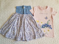 Cool Club bluzka legginsy spódnica w kwiatki nowe roz 128