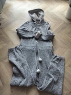 Kombinezon damski ocieplany masywny ciepły super szaro- biały