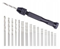 Mini wiertarka ręczna Premium z dociskiem + zestaw wierteł 30 szt