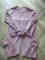Dres damski 2XL komplet buza spodnie aksamit brudny róż Dunnes 44