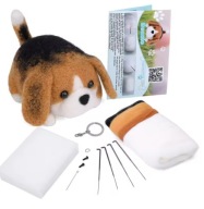 Zestaw DIY kreatywny do filcowania gotowy wzór piesek beagle z instrukcją