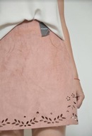 PRIMARK mini spódniczka TRAPEZOWA RÓŻOWA spódnica ZAMSZOWA 40 L