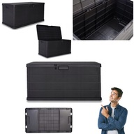 SKRZYNIA OGRODOWA KUFER NA TARAS BALKON 170L LEKKA PLASTIKOWA GRAFIT