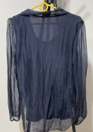 wyprzedaz D Włoska jedwab falbany granat Made In Italy S/M