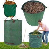 KOSZ OGRODOWY WOREK NA LIŚCIE TRAWĘ 120L SKŁADANY MOCNY Z UCHWYTAMI TRWAŁY