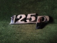 Chromowany metalowy emblemat Fiat 125 p - oryginał PRL