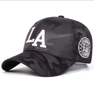 Czapka LA czarna moro – haft 3D, unisex, modna czapka streetwear 2025