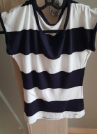 bluzka w biało-granatowe paski reserved 38