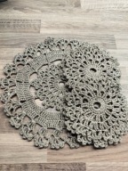 Komplet serwetek serwetka szydełkowe rękodzieło podkładki cacko 1+4 beż