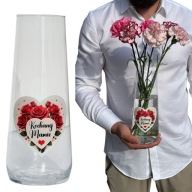 WAZON SZKLANY Z NADRUKIEM DLA MAMY prezent na Dzień Mamy Matki Urodziny