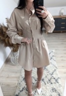 NOWA sukienka koszulowa z zakładkami w talii rozmiar 38 M