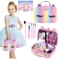 KOSMETYKI ZESTAW DO MAKIJAŻU DLA DZIECI KUFEREK MAKE UP JEDNOROŻEC CIENIE