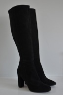 ELEGANCKIE ZAMSZOWE kozaki Bruno Premi na WYGODNYM obcasie