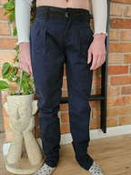 BSH Bershka spodnie eleganckie granatowe bawełna r. 32 (Uk 4)