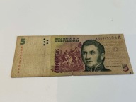 5 pesos Argentyna (2002-2003); P#347; stan F; REPLACEMENT