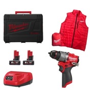 MILWAUKEE ZESTAW M12 FPD2MC-602X WIERTARKO-WKRĘTARKA + OCIEPLACZ