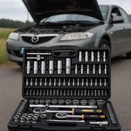 Zestaw Kluczy Nasadowych RIWALL TWARDY 110 El 1/2" 1/4" Walizka narzędziowa