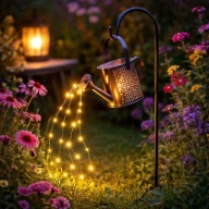 Solarna konewka na słupku lampa ozdobna