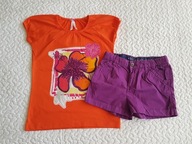 Cool Club bluzka pomarańcz i spodenki fioletowe roz 128