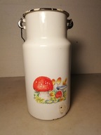 Stara emaliowana kanka bańka na mleko 2L z czasów PRL-u GRZYBY