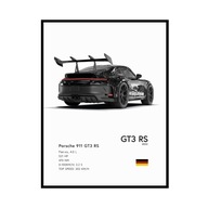 Plakat Porsche 911 GT3 RS – plakaty na ścianę, różne kolory, prezent 30x40