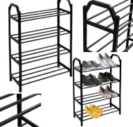 SZAFKA NA BUTY OBUWIE PÓŁKA REGAŁ STOJAK 4 PÓŁKI DO PRZEDPOKOJU CZARNY LOFT