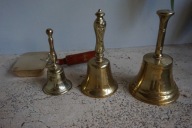 DZWONKI DZWONEK MOSIĄDZ IDEAŁ VINTAGE KOMPLET 3 sztuki + GRATIS